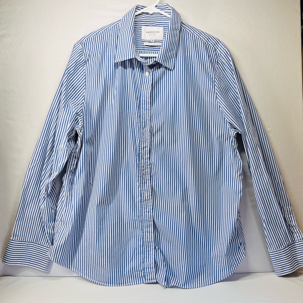 The Shirt by Rochelle Behrens Blue Button Down The Boyfriend Shirt Top